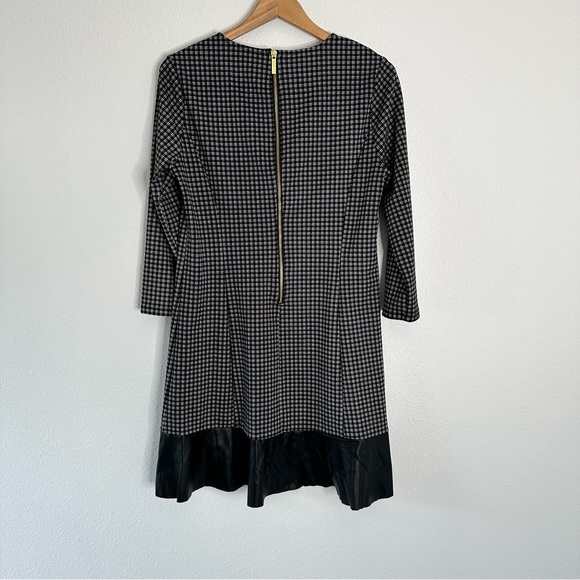 Michael Kors Black White Plaid L Faux Leather Trim Chic Career - Picture 10 of 12